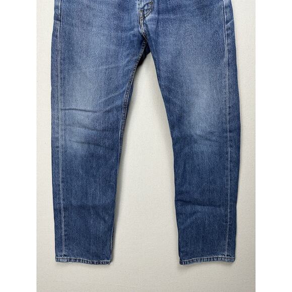 Levi's 505 Regular Fit Straight Leg Blue Jeans 90s Men's 34x32 (34x30) Grunge - Picture 3 of 15